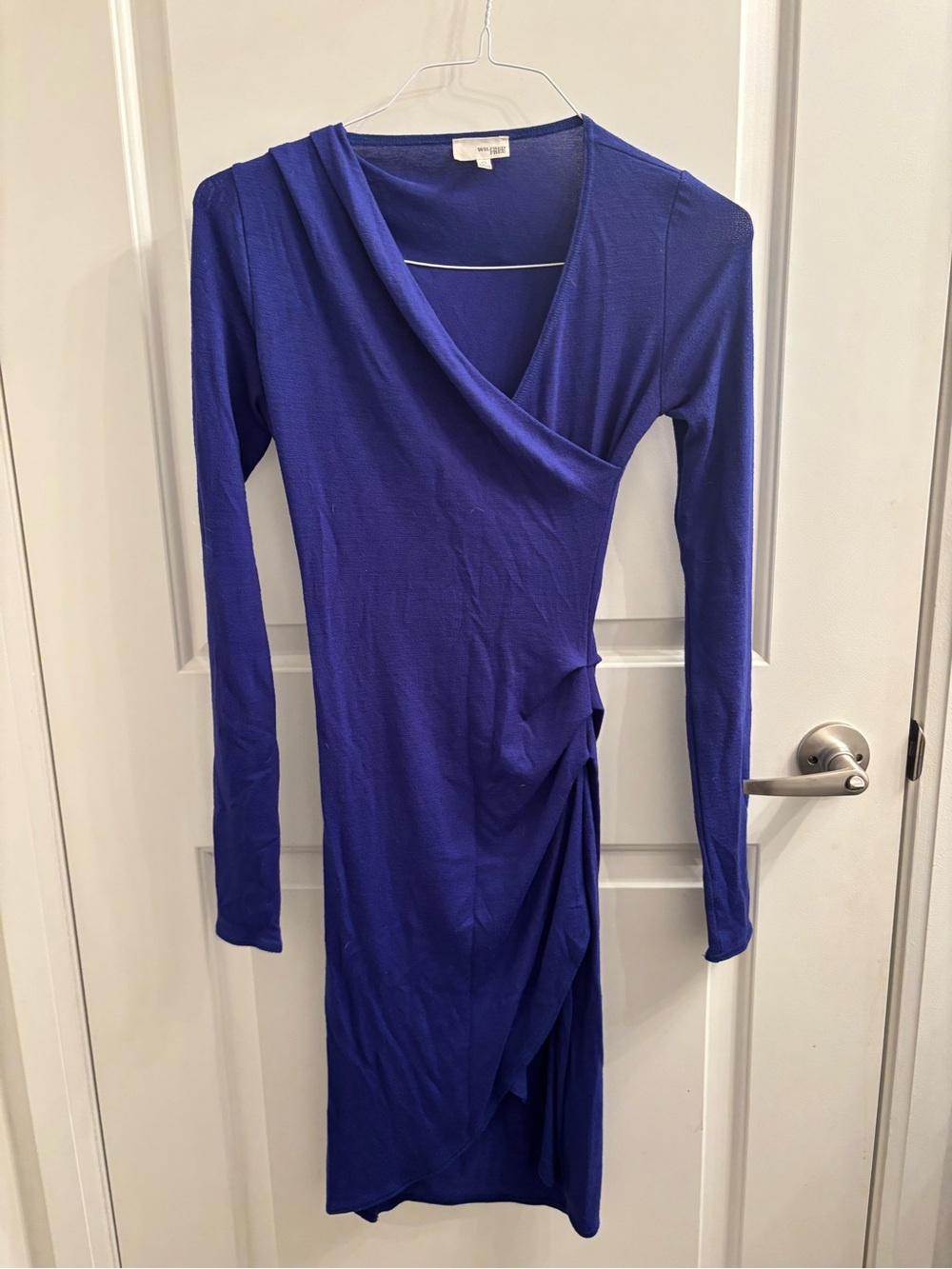 Wilfred Cobalt Wrap-Style Long Sleeve Dress